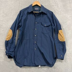 Vintage Pendleton Shirt Mens Medium Wool Shacket Elbow Patches USA Grandpa‎ 90s